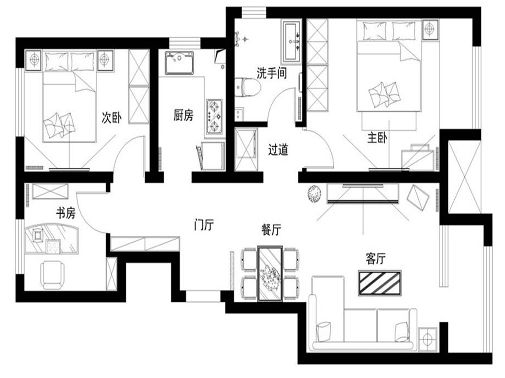 格林云墅-现代简约-三居室